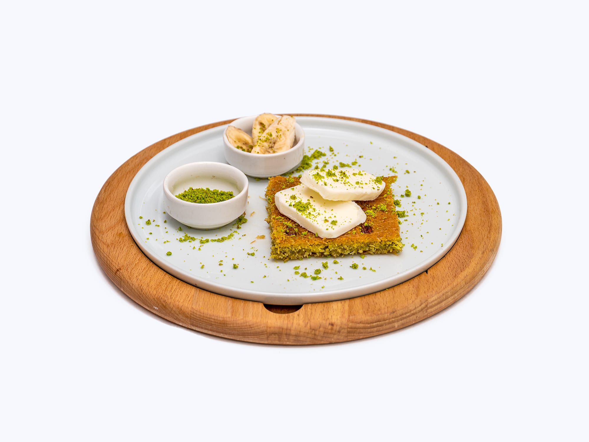 Pistachio tel kadayıf served with MADO ice cream